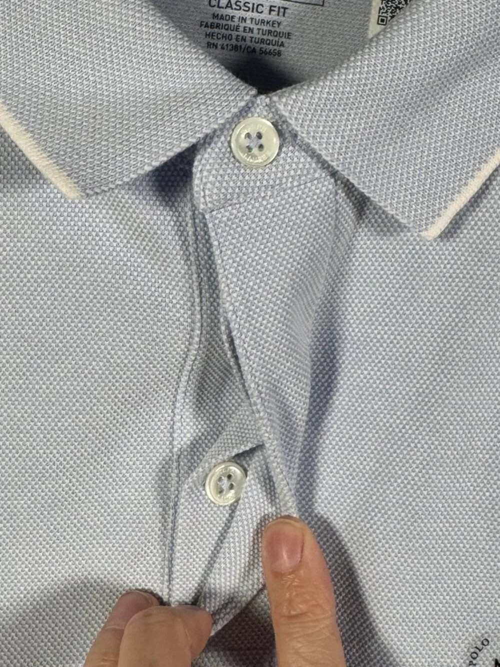Polo Ralph Lauren Shirt Mens M Light Blue Classic Fit Tipped Collar Short Sleeve